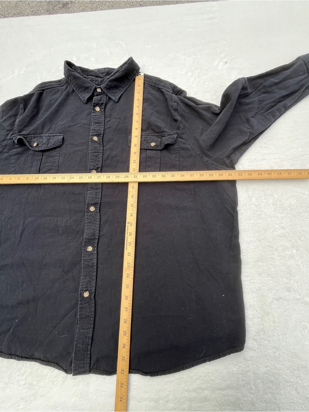 KingSize 4XL Big Black Button Up Shirt Long Sleeve Casual - Picture 3 of 10